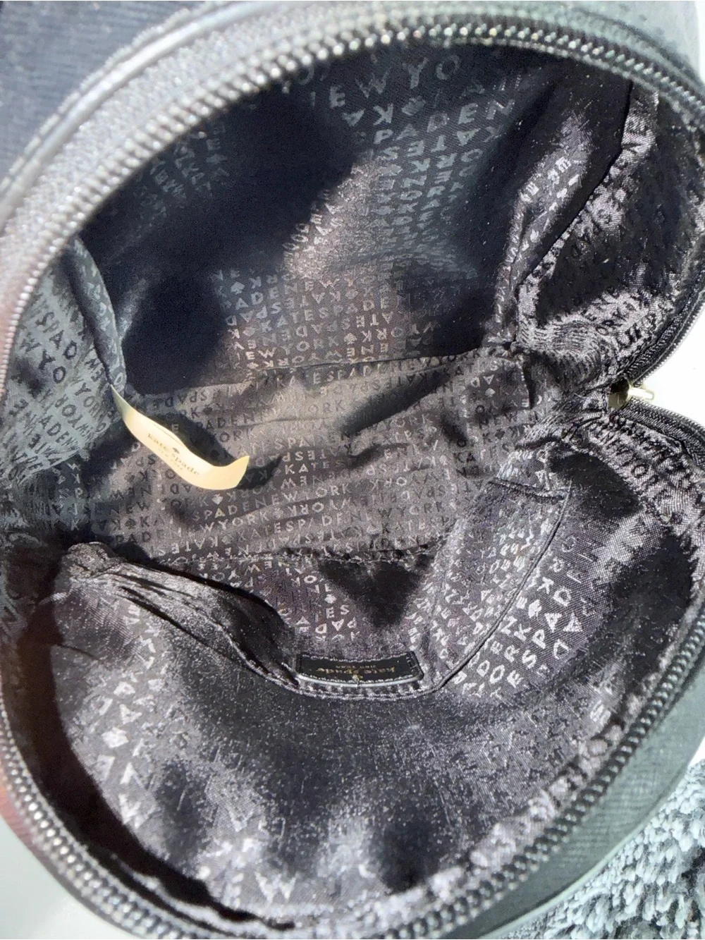 KATE SPADE Greta Court Sammi Black Glitter Small Backpack